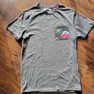 Star Wars Mens Gray On The Byas Floral Pocket Short Sleeve Crew Neck T-shirt Siz